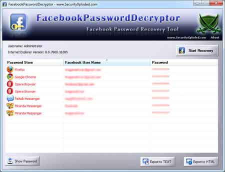 Free Facebook Password Recovery